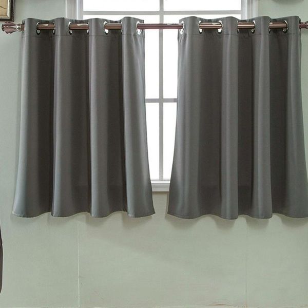 

2pc solid color blackout curtain durable insulated foam heavy thick grommet window curtain panels decoration light shading cd