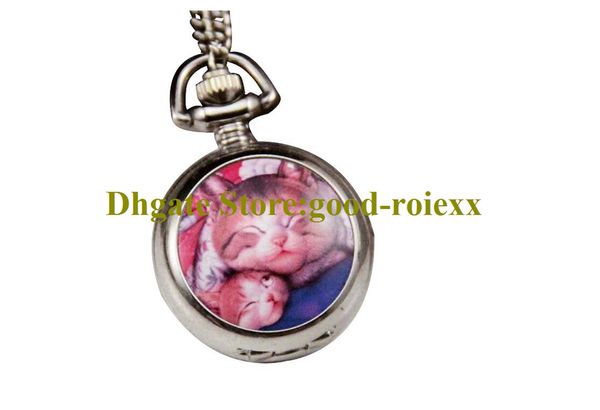 

students enamel women's pocket watch necklace accessories sweater chain ladies hanging mens mirror ladys watches a00082, Slivery;golden