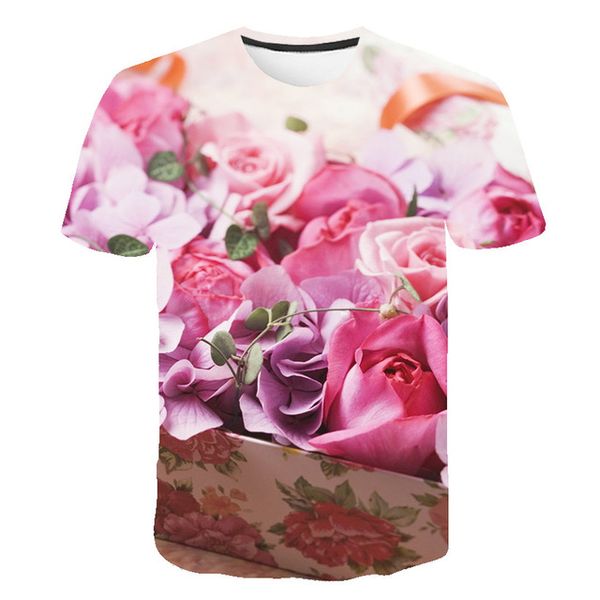 

flower fun half sleeve retro street 3d print shirts hentai horror oversized men clothing