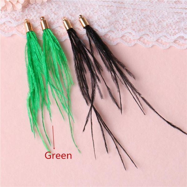 

10pcs colorful feather cap tassel ornament diy earrings jewelry sewing decorative pendant long tassels handmade craft supplies h jllxew