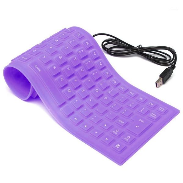 

keyboards novelty design lapnotebook portable flexible silicone keyboard foldable waterproof dustproofb silent keys pc keyboard1