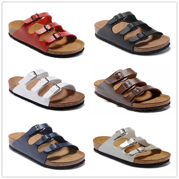 Florida Sommer Herren Cork Slipper Womens Beach Rutschen Sandalen Damen Comfort Freizeitschuhe Drucken Leder Flat Slipers Mode Luxus Designer Trainer 34-47