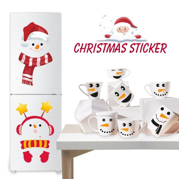 

qifu рождество холодильник кубок наклейка с рождеством украшения для дома снеговика подарки дети favor navidad 2019 новый год 2020 jllbhp