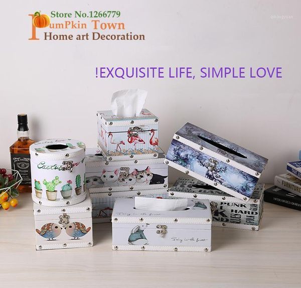 

2020 exquisite lifenordic minimalist creative style flamingo cactus tissue box,pu leather restaurant tissue box1