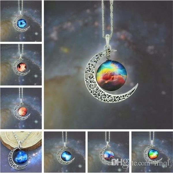 

lql space new outer vintage universe starry moon gemstone pendant necklaces mix modelslqlnf1p