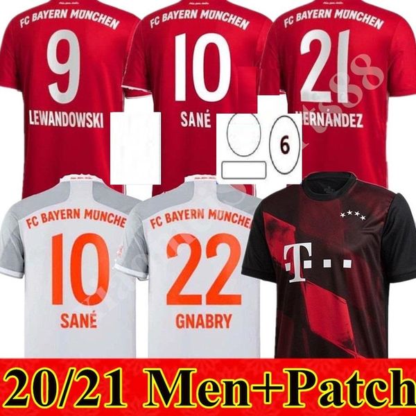 

new 2020 2021 men bayern sane muller soccer jersey munich 20 21 home away 3rd soccer shirt lewandowski football uniform, Black;yellow