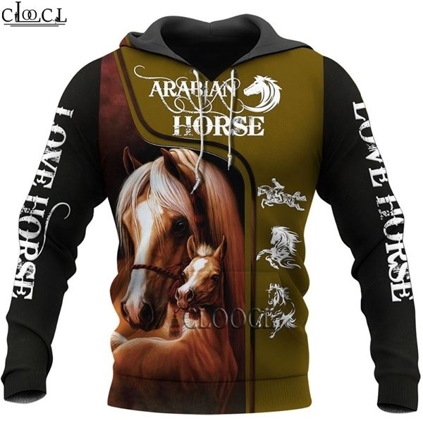 

hx arabian horse 3d print hoodie for men women harajuku fashion animal sweatshirt casual jacket pullover tracksuit drop sh c0127, Black