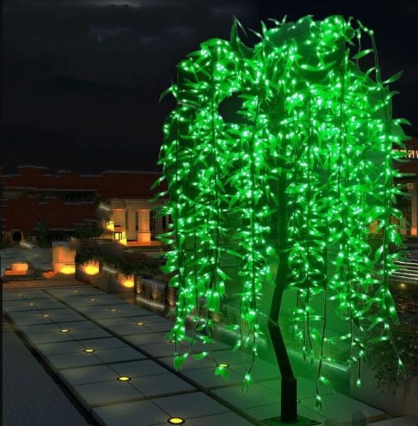 Decorazioni da giardino LED Salice artificiale Albero piangente Luce Uso esterno H 2M / 1152led Altezza Albero decorativo natalizio antipioggia