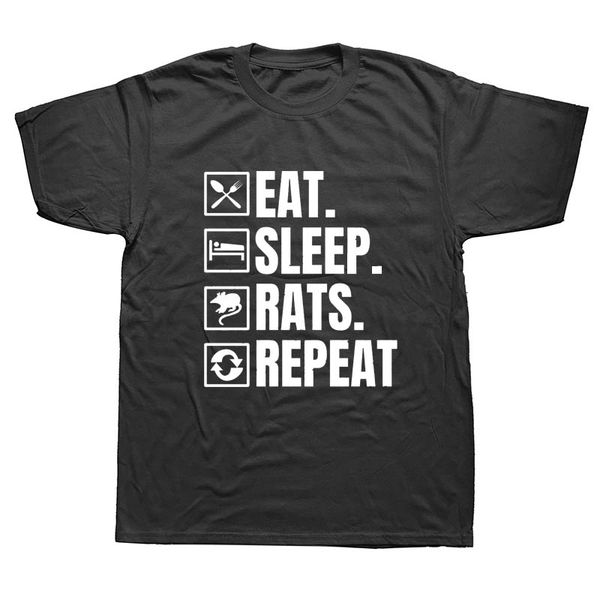

eat sleep rats repeat pet funny t shirts men summer harajuku short sleeve o neck streetwear black t-shirt sport hooded sweatshirt hoodie