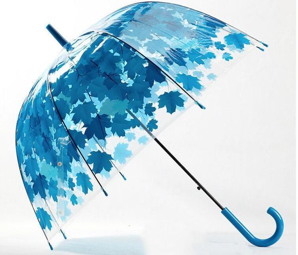 

umbrellas wholesale 4 colors leaves cage umbrella transparent rainny sunny parasol cute women clear paraguas1