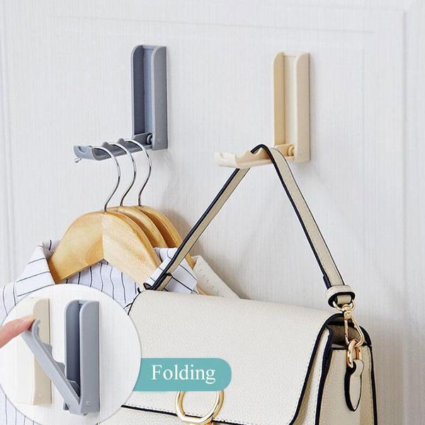 

hooks & rails foldable door hook wall hanger for clothes home storage save space clothing household invisible coat holder
