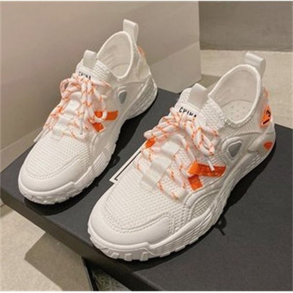 

autumn 2021 new classic chunky women's rents-up fashion comfortable breathable white woman shoes 35-40 uyio, Black