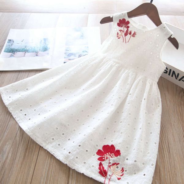 

332864 ~ z spring new girls' product 2-color lace cut out embroidered drs children's wear cs 1ql3, Red;yellow