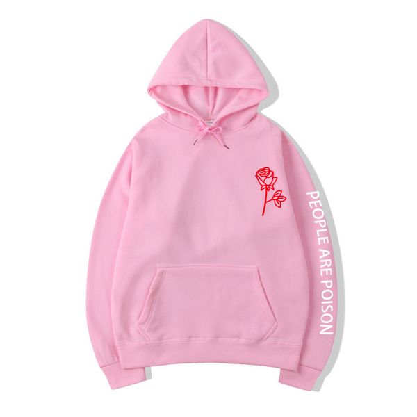 

fashion autumn winter latest harajuku poison rose print hoodies men women hip hop streetwear clothing kg-56, Black