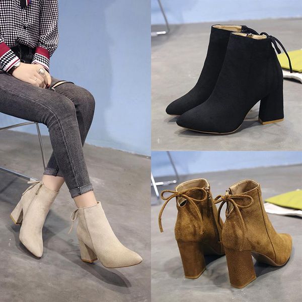 

женские резиновые сапоги пинетки женщина 2020 высокие каблуки пуанты круглый toe зимняя обувь сапоги-женщины дождя шпильках, Black