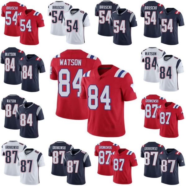 

men #54 tedy bruschi 84 benjamin watson 87 rob gronkowski women youth vapor limited jersey, Black;red