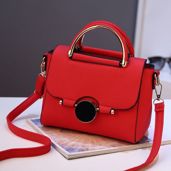 

smooza women handbag new fashion shoulder bags for lady solid totes cute shopping messenger bag lock black red color hand bags