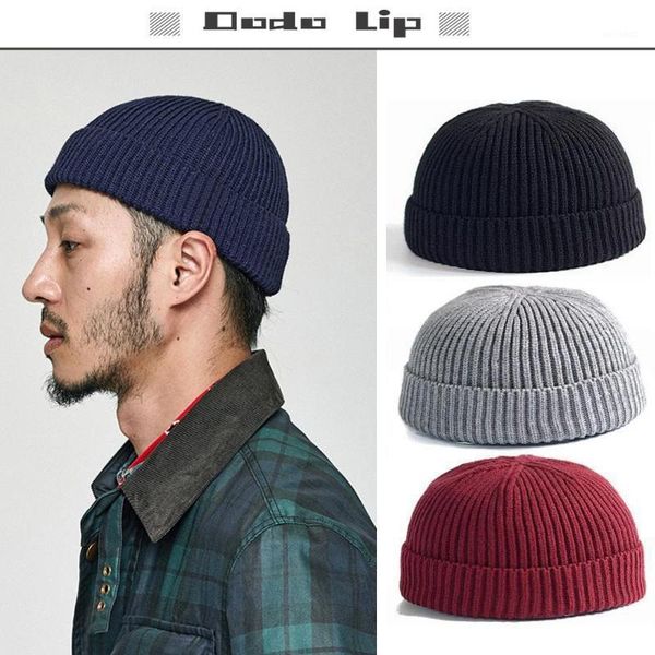 

beanies vintage winter 2021 men's hat solid color landlord watermelon knitted woolen hip hop for boy pullover ski outside sport1