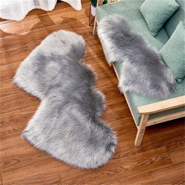 

imitation wool carpet plush living room bedroom double heart shaped fur rug washable seat pad fluffy rugs 35*70cm 60*120cm 90*180cm 3 n7ab5