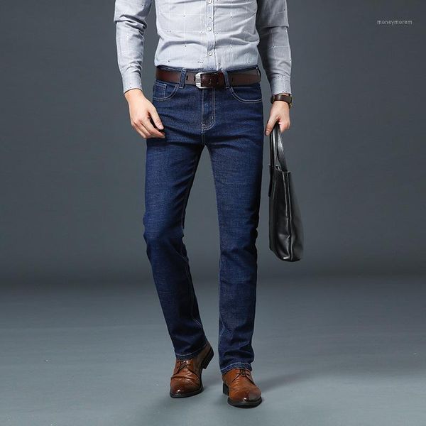 

2018 new autumn winter jeans men denim trousers soft men pants fashion large big size plus 40 42 44 461, Black