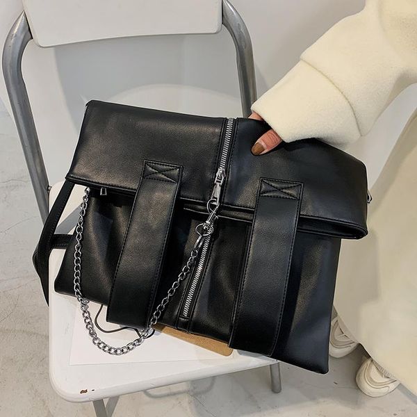 

shoulder bags simple and large-capacity black tote bag 2021 fashion all-match women's designer western style one-shoulder messenger