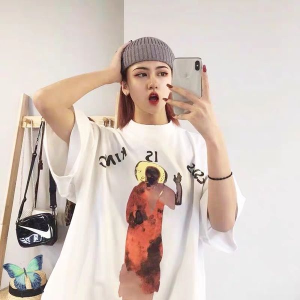 

2021 new kanye west jesus is king foam printing t shirt men women cotton t-shirt oversized casual t-shirts x1i6, White;black