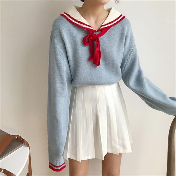 

womens sweaters japanese kawaii ulzzang vintage sweet college wind with sweater female korean harajuku clothing for women, White;black