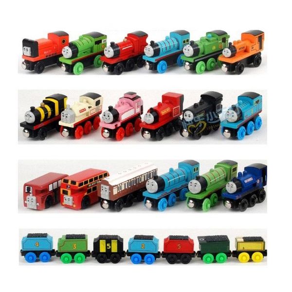 

mini wooden train track magnetic train puzzle hand push toy car track toys car model toy furnishing articles children's toys gift ss