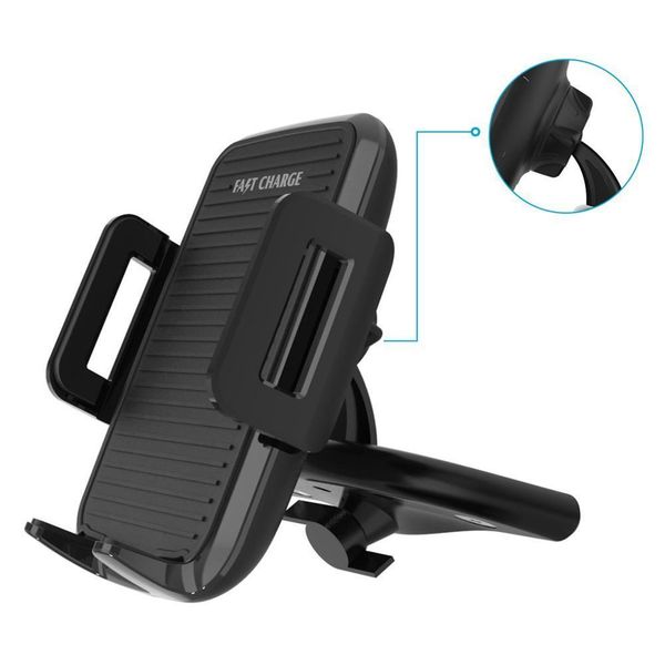 

car qi wireless charger charging stand cd mount holder mobile phone holders & stands