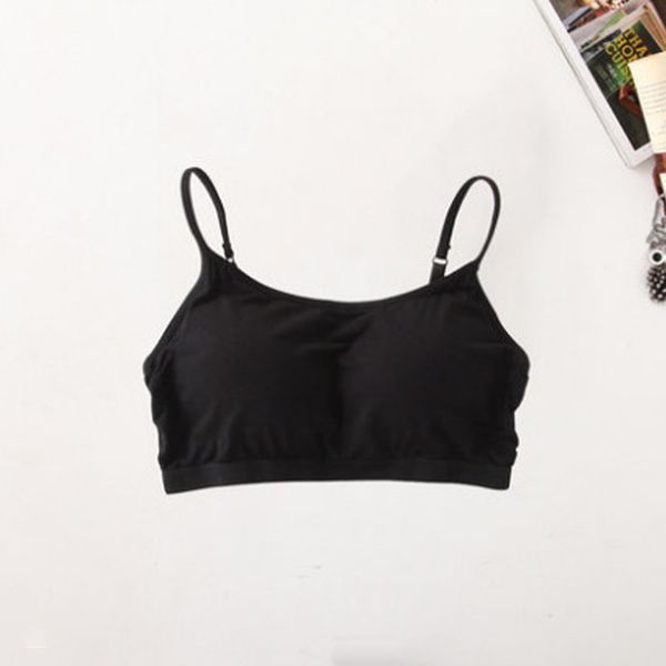 

2021 new tank crop underwear women lingerie sleeveless camis seamless chest pad push up camisole femme ues5, Black;white