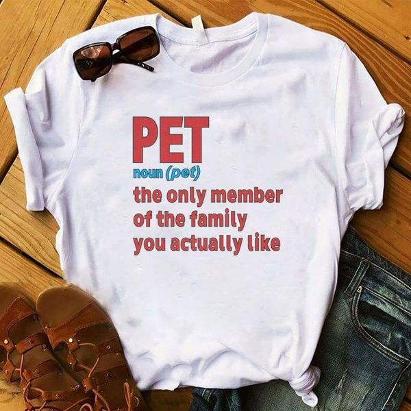 

women lady t shirt pet letters printed tshirt ladies short sleeve loose tee shirt women female clothes graphic t-shirt, White