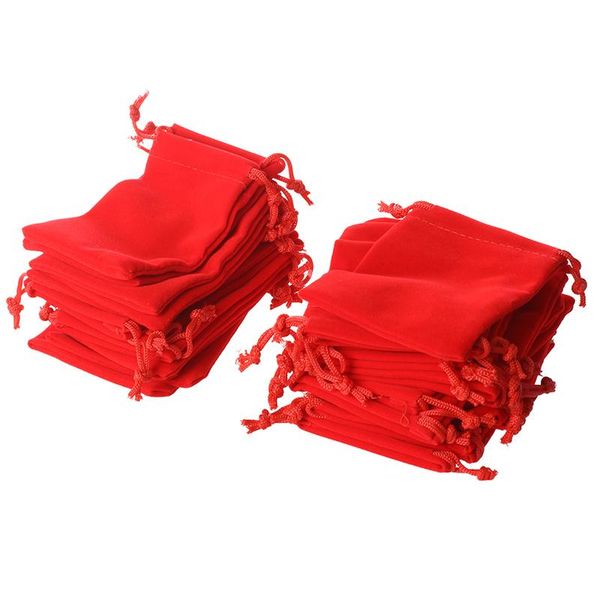 

25 x velvet jewelry gift bag velvet red, Pink;blue