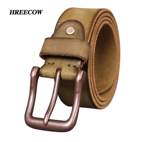 

brand cow genuine leather belts for men jeans belt do old designer pin buckle retro vintage mens cowboy belt male ceinture t200511, Black;brown