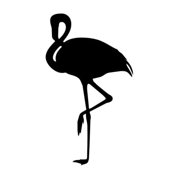 

9.6*16.5cm lovely flamingo funny vinyl car sticker stylish car styling decal accessories black/silver s1-2472