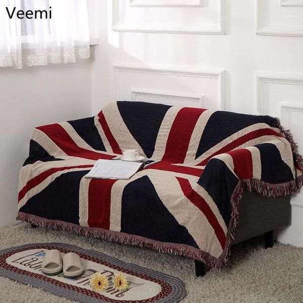 

classical british flag sofa blanket tablecloth christmas decorations for home tassels bed blanket sofa cover carpet1