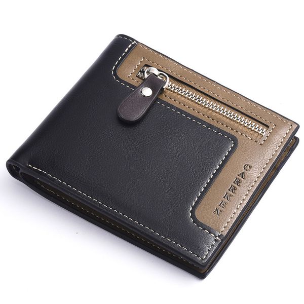 

2020 fashion wallets bifold id card holder purse pockets clutch zipper men wallet with coin bag gift