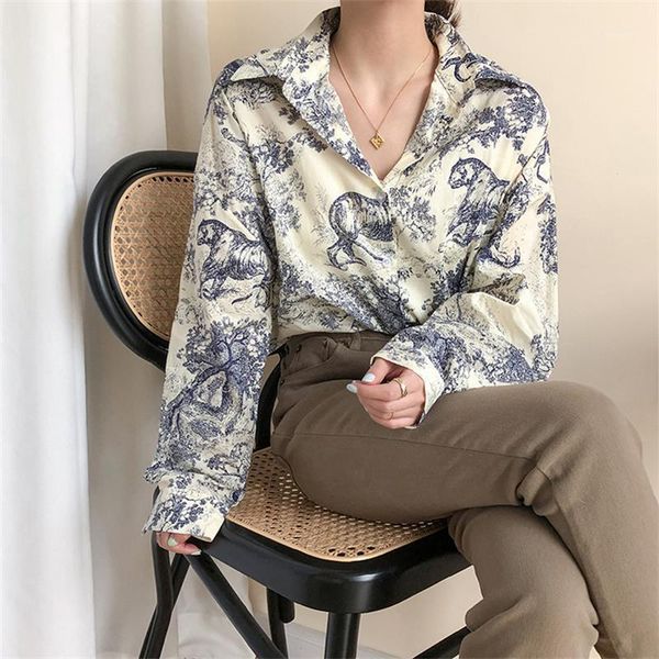 

2020 casual loose vintage ins shirt female korean harajuku cute women's shirts ulzzang japanese kawaii vintage clothes for women1, White