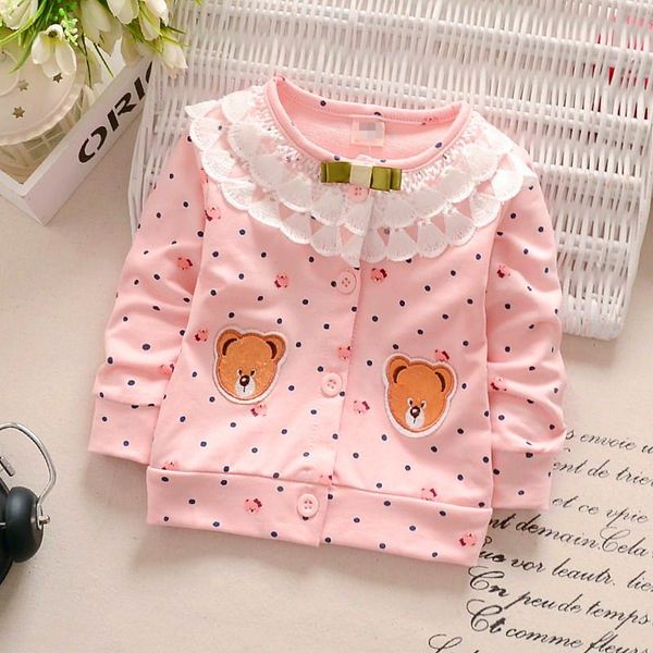 

retail children's clothing baby girl's outerwear dot infant cardigan, Blue;gray