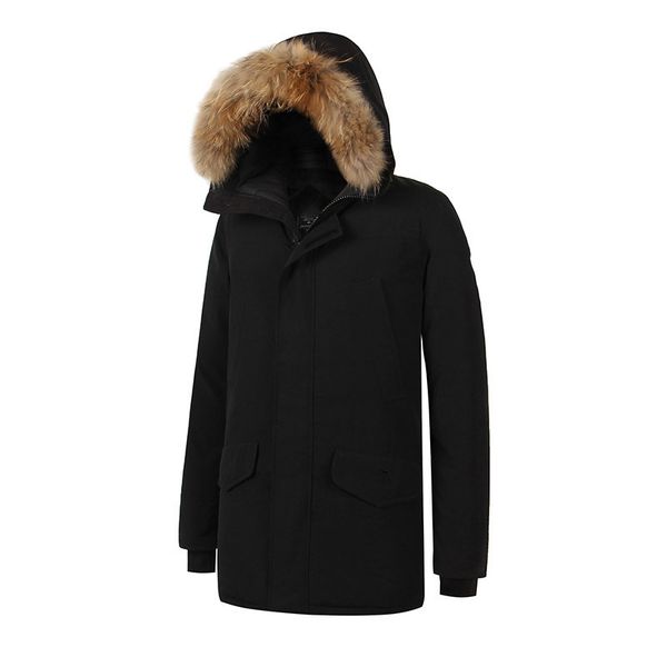 

brand new waterproof mens thick langford parka raccoon fur real feather down jacket winter warm coat, Black