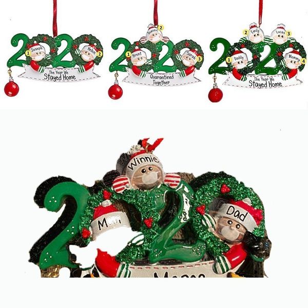 

quarantine christmas ornaments diy greetings christmas family party pandemic social distancing christmas tree pendant accessories ewc2289