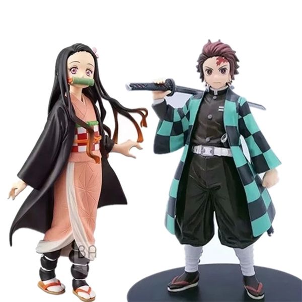 

demon slayer pvc action figures tanjirou nezuko anime kimetsu no yaiba figurine model toys 201202