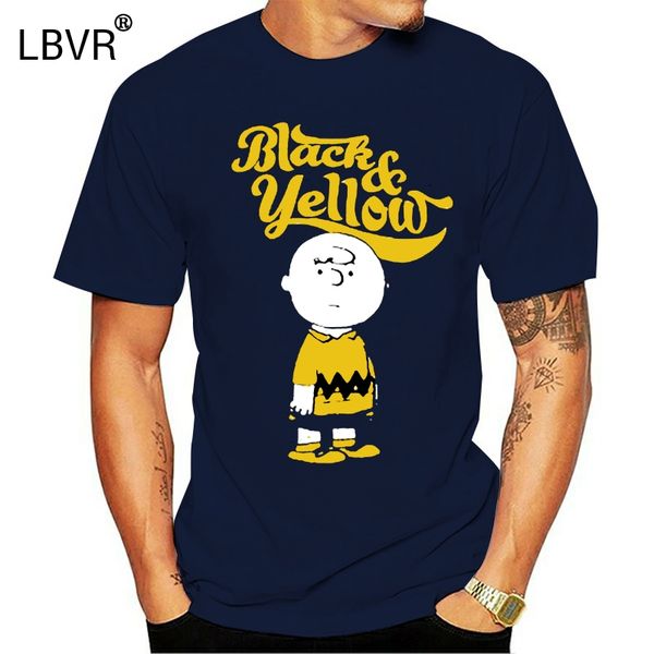 

men's peanuts comic tv show charlie brown black & yellow black t-shirt tee sport hooded sweatshirt hoodie