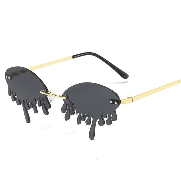 

shape fashion vintage sunglasses tear funny women male sun glasses party beach 2020 summer metal candy color red yellow