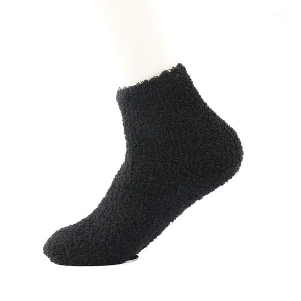 

wholesale- 1 pair casual fuzzy thick warm womens candy colors slipper socks ladies girls floor socks slipper socks1, Black;white