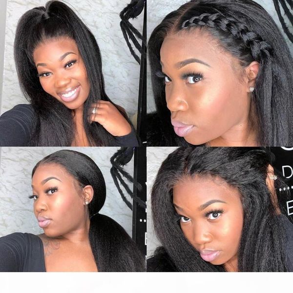 

2019 горячих человеческие волосы парики черных синтетического парик объемной волна средней часть жаропрочное волокно для черных женщин коспл, Black;brown