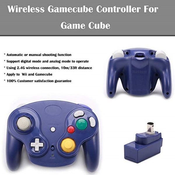 

2.4ghz game controller wireless gamepad joystick for nintendo gamecube for ngc wii with retail packing