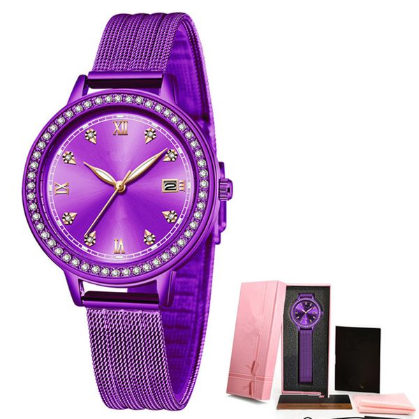 

fashion watch ladies rose gold quartz wrist watch elegant business waterproof wristwatchs fashion diamond dial ladies mesh strap brand watc, Slivery;brown