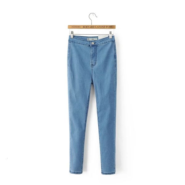 

2021 new winter in europe the wind cultivate morality of tall waist super elastic veet cowboy pants and feet fhmr, Blue