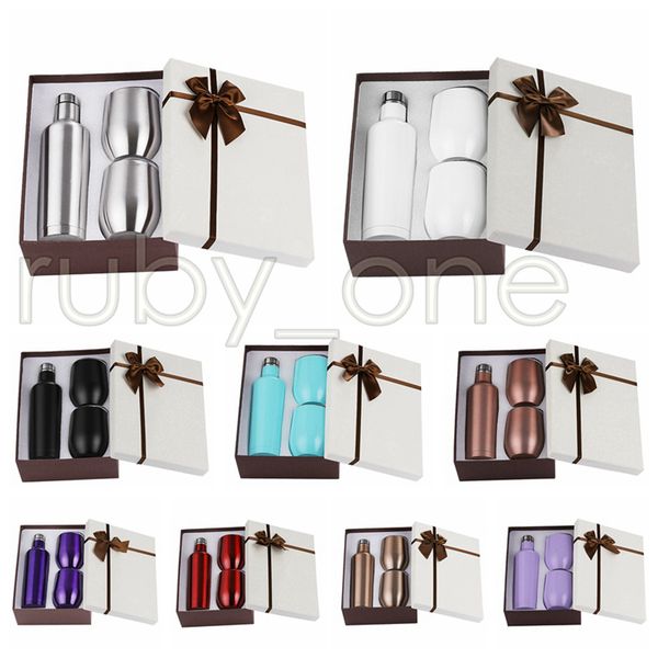 

gift wine tumbler set egg tumbler set stainless steel double wall insulated with one 500ml bottle two 12oz wine tumbler 3pcs/lot rra4024