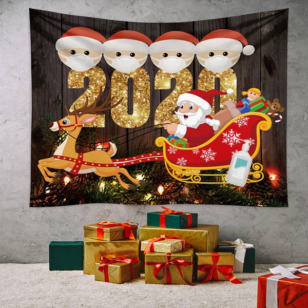 

2020 chirstmas гобелен карантин семьи выживших blanket стены ковровые гобелены мультфильм xams висячие mat украшение украшение e101302, Black;white